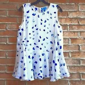 4 for $30 NWT CeCe Blue Print Sleeveless Blouse